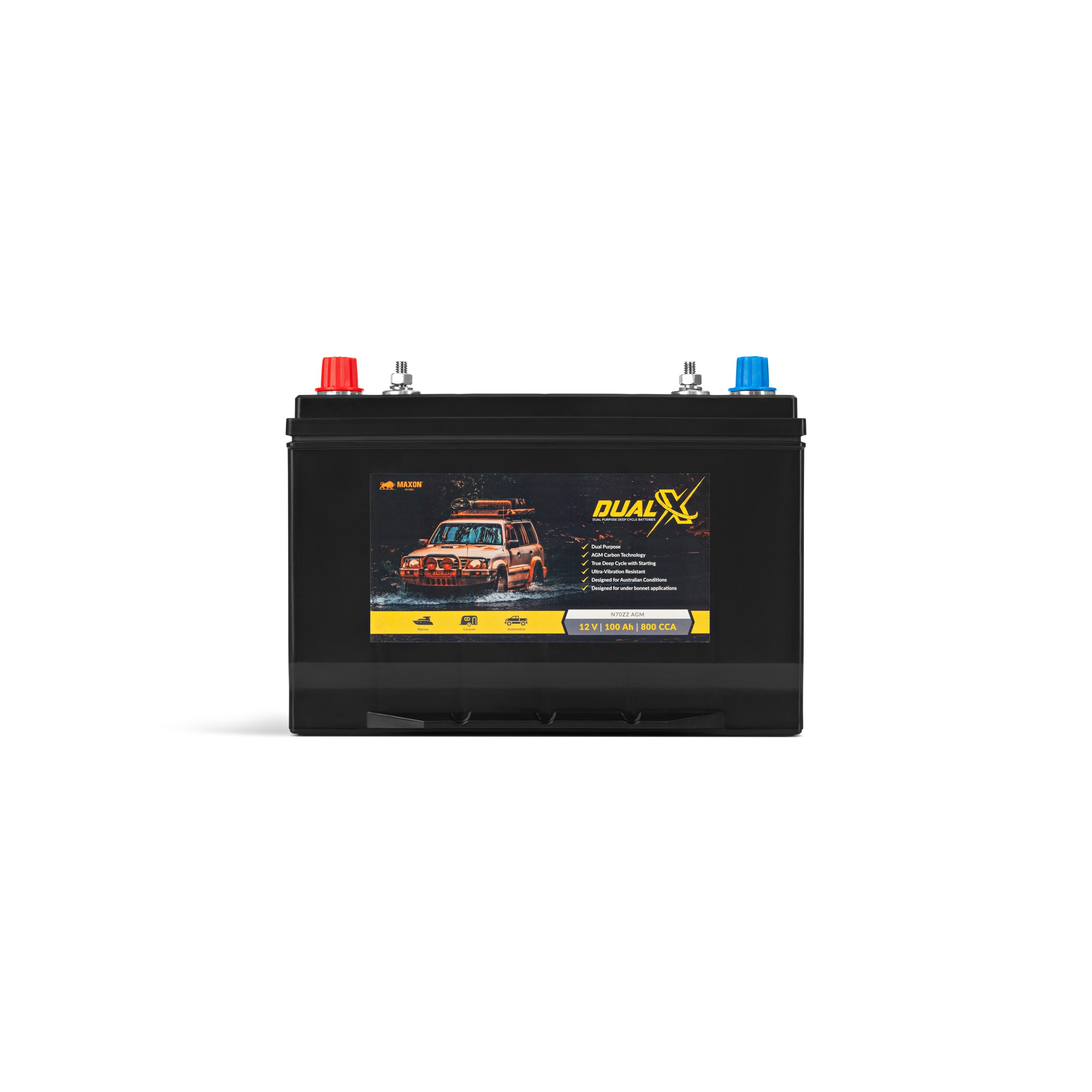 Maxon Agm Dual Purpose 12v 800cca 100ah Battery N70zz Agm Battery Central Brisbane 1702